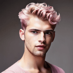 Short Curly Light Pink Hairstyle AI avatar/profile picture for men